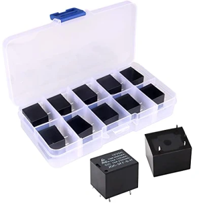 Immagine di GUUZI 10 pz Relè di Potenza SPST PCB Tipo DC 12V Bobina 4 Pin Mini Power Coil JQC 3F