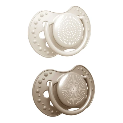 Immagine di LOVI Ciuccio 0 3 Mesi, Succhietti Bimba con Tettarella in Silicone, Suggerimento dinamico, Collezione Harmony, 2 pezzi, Beige