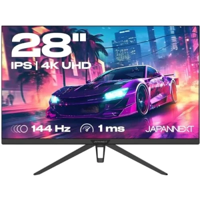 Immagine di JapanNext Monitor Gaming, 28 pollici, Pannello IPS 1ms 144 hz, Schermo PC 4K UHD 16:9 3840x2160, HDMI 2.1, 2xDisplay Port, Tecnologia senza sfarfallio, G Sync/FreeSync, JN 280IPS144UHDR