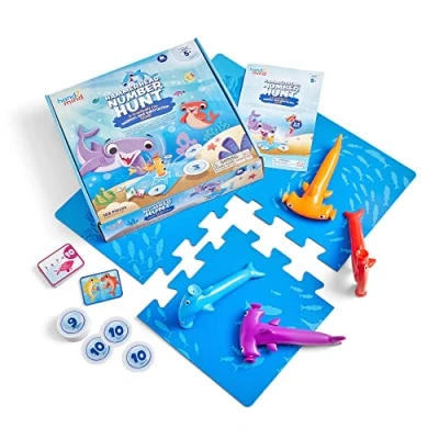 Immagine di Learning Resources Caccia al Numero con Lo Squalo Martello Bambini, Gioco educativo su addizione e sottrazione, Giochi di Matematica per i 5 Anni, Multicolore, Medium, 95658