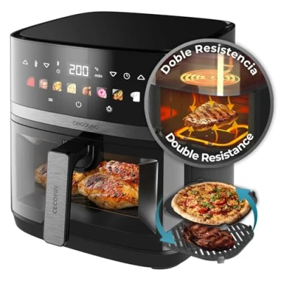 Immagine di Cecotec Friggitrice ad Aria 8 Litri Air Fryer Cecofry&amp;Grill Duoheat 8000. 2200W, Doppia Resistenza, Dietetica e Digitale, Finestra, Temperatura Regolabile 80 200C, Menu