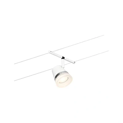 Immagine di Paulmann 94462 CorDuo Funsytem Spot Cone DC max. 1 x 10 Watt espandibile bianco opaco fune metallica in plastica GU5,3 sistema di senza lampadina