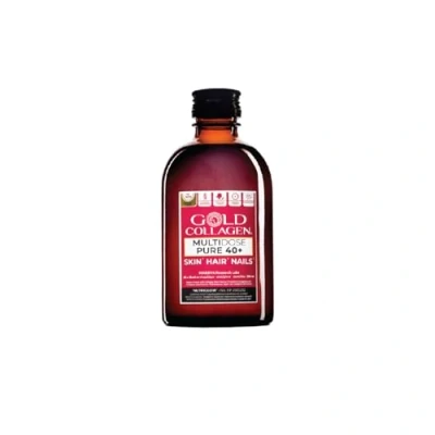 Immagine di GOLD COLLAGEN Multidose 40+ Collagene Integratore Antiossidante e Supporto Sistema Immunitario con Vitamina C D, Marino Acido Ialuronico Biotina Capelli, Pelle, Unghie Ossa 300ml