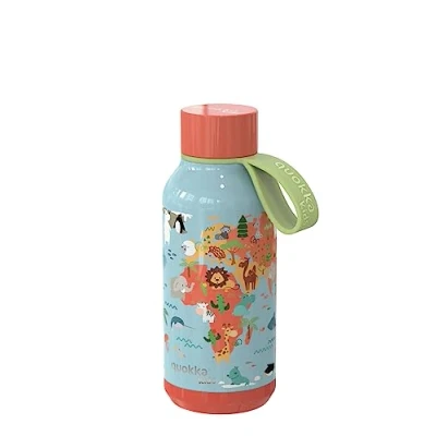 Immagine di Quokka KIDS SOLID MAP OF LIFE TERMO BOTTIGLIA CON GANCIO IN ACCIAIO INOX 330 ML