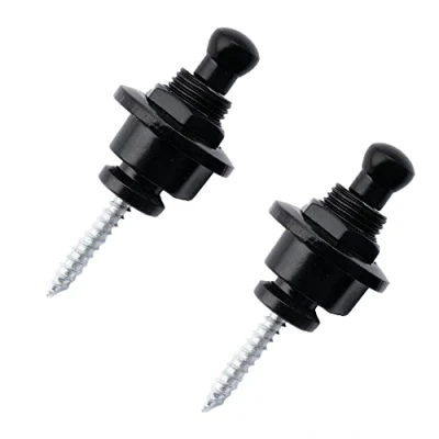 Immagine di Musiclily Metallo Chitarra Strap Locks Security Tracolla Lock Attacchi di Sicurezza per Elettrica Acustica Basso, Nero(2 Pezzi)