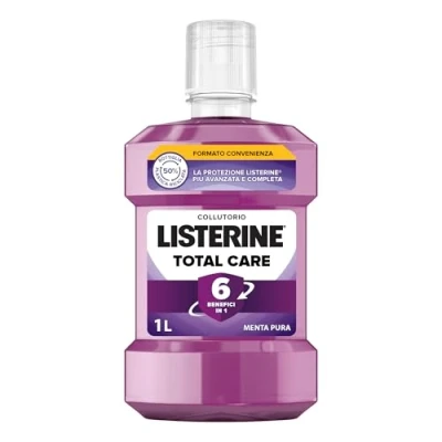 Immagine di LISTERINE Collutorio Total Care, al gusto di Menta Pura, con 6 benefici in 1 per una pulizia accurata e un&#039;igiene orale completa, 1L