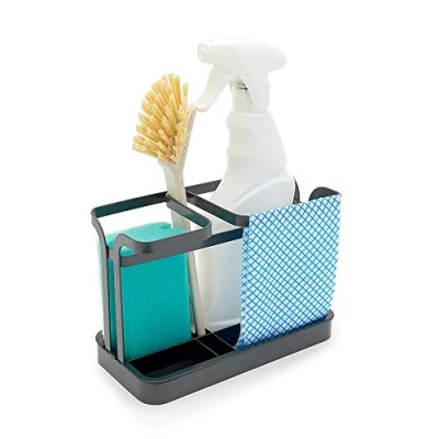 Immagine di simplywire Portaoggetti da lavello Organizer per Cucina con Filo Piatto retrò Grigio