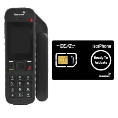Immagine di OSAT Inmarsat IsatPhone 2.1 Auricolare per telefono satellitare con scheda SIM prepagata/postpagata pronto l&#039;attivazione vocale, messaggistica SMS, localizzazione GPS, copertura globale, emergenz