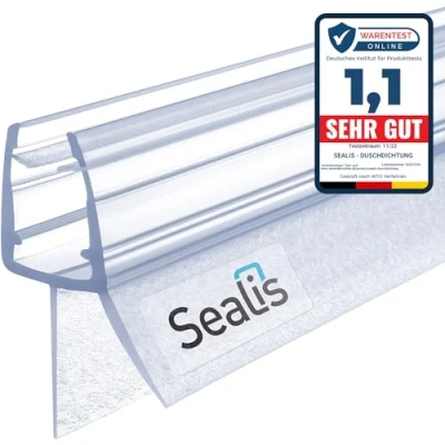 Immagine di Sealis, guarnizione di ricambio per doccia, 60 cm, cabina 5 mm/6 mm/7 mm/8 mm spessore, colore trasparente