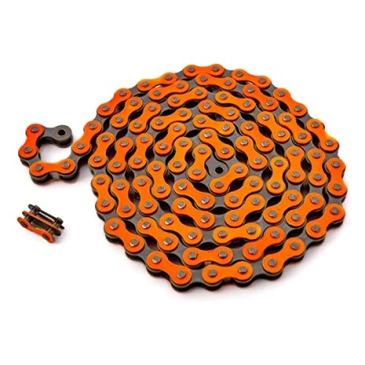 Immagine di KHE BMX/FIXIE catena 1/2&quot; x 1/8&quot; 112 maglie sinistra solo 385 g con lucchetto a I4 molti colori (arancione)