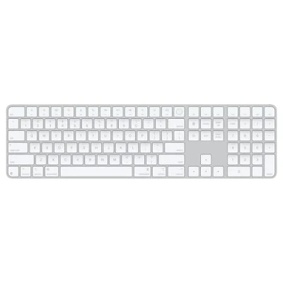 Immagine di Apple Magic Keyboard con Touch ID e tastierino numerico per Mac chip Inglese (USA) Tasti bianchi ​​​​​​​