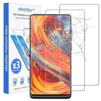 Immagine di ebestStar [Pacco x3 Vetro Temperato Compatibile con Xiaomi Mi Mix 2S Protezione Schermo Pacco da 3 Pellicole Anti Shock, Rottura, graffio [Apparecchio: 150.9 x 74.9 8.1mm, 5.99&#039;&#039;]