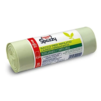 Immagine di Domopak Spazzy Sacco per rifiuto umido organico Biodegradabile e compostabile Condominiale 110 lt 1 confezione da 10 pezzi