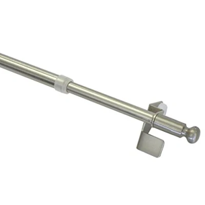 Immagine di GARDINIA Bastone a Pressione per tenda, Estensibile, Montaggio Senza Viti o Trapano, Sistema Press&amp;Go Filigrano, Diametro 8/10 mm, Lunghezza 30 50 cm, Metallo, Look simil acciaio inox