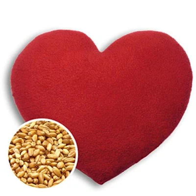 Immagine di CUSCINO RISCALDABILE Leschi per la pancia, schiena e zona lombare/Per coliche dei neonati il ciclo/Per microonde, con semi di grano/Cuscino termico bambini/Cuore grande, rosso
