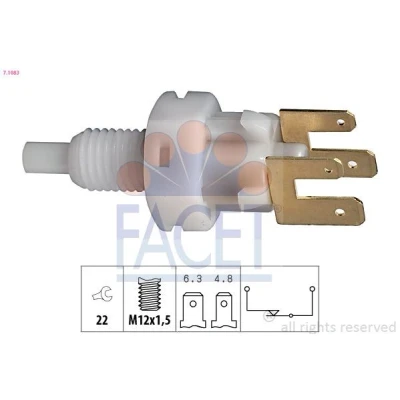 Immagine di FACET 7.1083 Interruttore luce freno meccanico M12x1,5 Made in Italy OE Equivalent