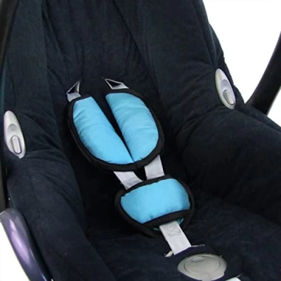 Immagine di BAMBINIWELT Set di imbottiture universali per seggiolino auto, compatibile ad esempio con Maxi Cosi Cybex (turchese)