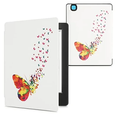 Immagine di kwmobile Custodia eReader Compatibile con Kobo Aura H2O Edition 2 Cover eBook Reader Flip Case multicolore/fucsia/bianco Stormo