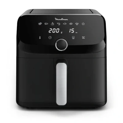 Immagine di Moulinex Easy Fry Mega, Friggitrice ad Aria 7.5 Litri a Ridotto Consumo Energetico per Famiglie, Cestello Antiaderente, Design Compatto, 8 Modalità, EZ8558
