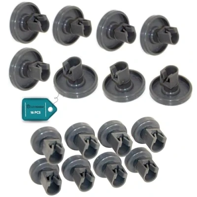 Immagine di ELECTROHOGAR® Rotelle Lavastoviglie Compatibile con Rex, Electrolux, Zanussi, AEG (Set Completo 16 Ruote per Cestello Superiore e Inferiore)