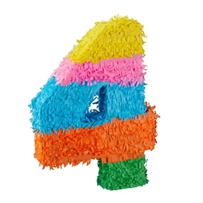 Immagine di Relaxdays Pignatta per Feste di Compleanno, Numero 4, da Appendere, Bambini e Adulti, Riempire, Colore Colorata, 4 (EU), 10025189_906