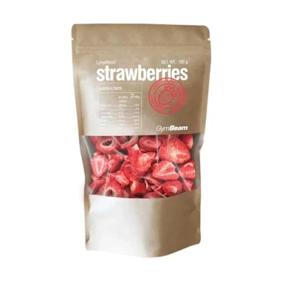 Immagine di GymBeam Fragole Liofilizzate 100 g, Ricche di Vitamine, Minerali e Antiossidanti, Conservano il Gusto, Colore l&#039;Aroma delle Fresche, Senza Zuccheri Aggiunti, Ideali per Preparare Dolci