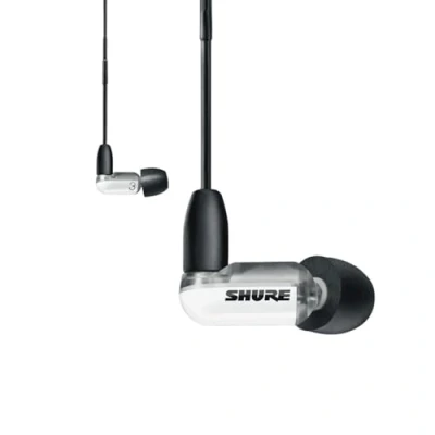 Immagine di Shure AONIC 3 Auricolari Sound Isolating cablati, suono trasparente, driver singolo, vestibilità in ear , cavo staccabile, compatibili con dispositivi Apple e Android Bianchi