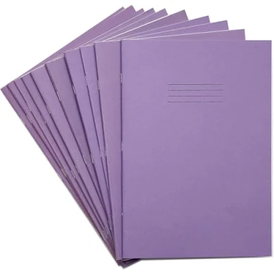Immagine di Rhino F8M Quaderno per esercizi, formato A4, 80 pagine, confezione da 10, colore: viola