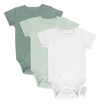 Immagine di LaLoona Body Neonato Manica Corta Cotone 100%, 3 Pezzi Tutine con Bottoni a Pressione, Testato OekoTex Standard 100 Verde, 74 80 cm