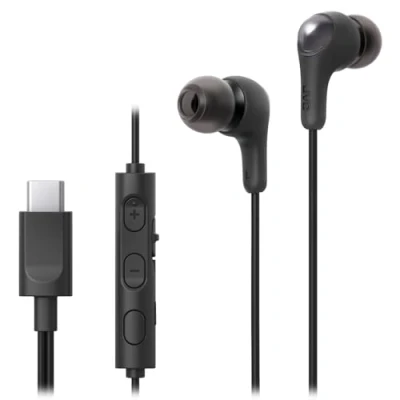 Immagine di JVC HA FR9UC B, Auricolari USB C™ Gumy Connect con telecomando pulsanti facili da premere e microfono on/off, Nero