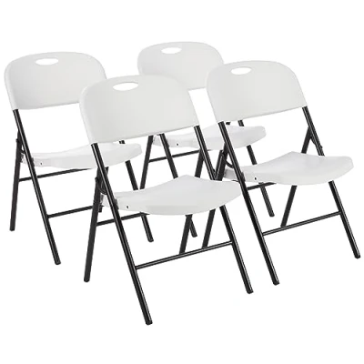 Immagine di Amazon Basics Sedia pieghevole di plastica, capacità carico 157,5 kg, set 4, bianco