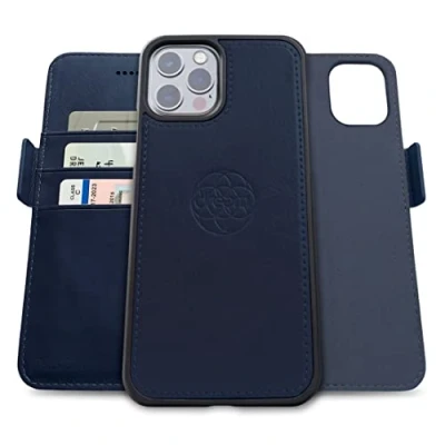Immagine di dreem Fibonacci compatibile con iPhone 13 Pro Max custodia a portafoglio/custodia antiurto 2 in 1 e folio pelle vegana staccabile, MagSafe, protezione RFID [Reale]