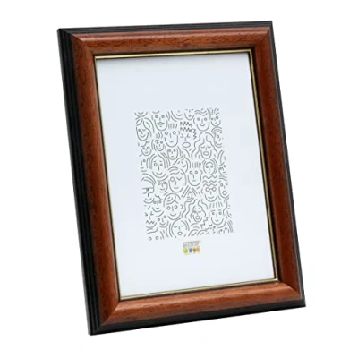 Immagine di Deknudt Frames Cornice portafoto in Legno, Modello Base., Brun Classique, 18 x 24 cm