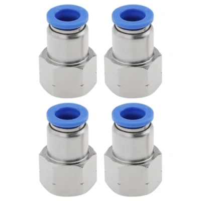 Immagine di EMSea 4 Pezzi Adattatore Connettore Pneumatico Push Fit Filettatura Femmina 8mm Diametro Esterno X 1/4&quot; NPT Per Raccordi Aria Dritto Collegare