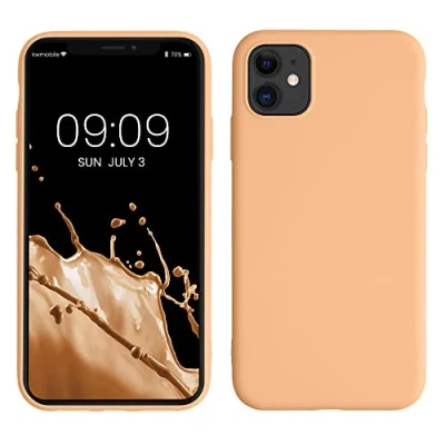 Immagine di kwmobile Custodia Compatibile con Apple iPhone 11 Cover Back Case per Smartphone in Silicone TPU Protezione Gommata pesca pastello