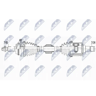 Immagine di NTY NPW TY 180 Albero motore / Semiasse Assale anteriore Sx