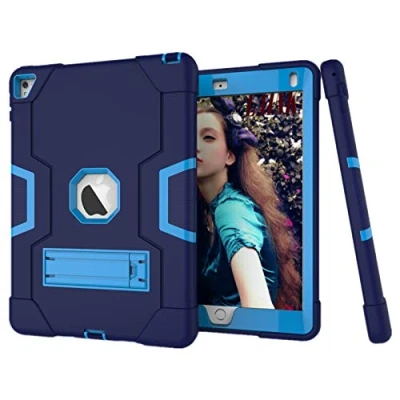Immagine di HyFone Custodia Protettiva per iPad Air 2 Pro 9.7&quot; Robusto Antiurto Resistente Protezione Completa Del Corpo Case Cover A1566 A1567 A1673 A1674 A1675 [Blu Navy/Blu]