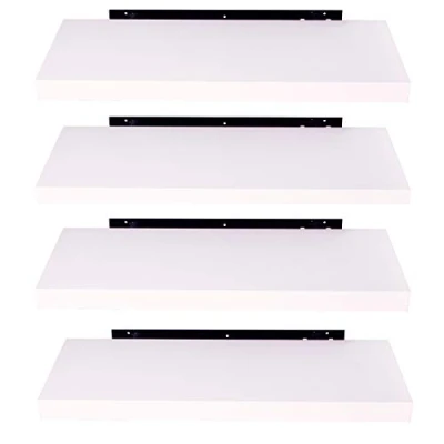 Immagine di EUGAD Set di 4 Mensole da Muro, Bianco, 60cm, in Legno MDF Portaoggetti Librerie Scaffale Parete Stile Rétro Sospese Decorative per Salotto Cucina Corridoio, 0049QJ