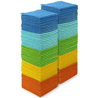 Immagine di AIDEA Panni per la Pulizia in Microfibra Confezione da 100, Strofinacci senza Pelucchi e Strisce, Asciugamano Riutilizzabile Lavabile Casa, Cucina, Auto, Vetri, Pavimenti 30 x 30cm