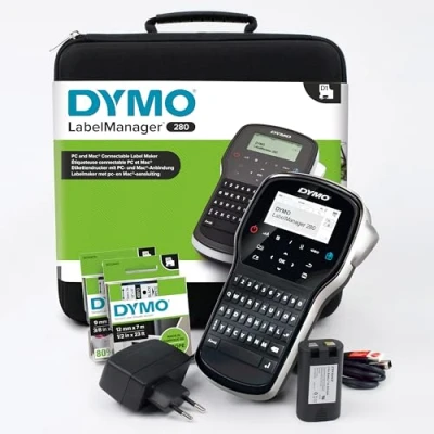 Immagine di DYMO LabelManager 280 kit etichettatrice portatile ricaricabile tastiera QWERTY con custodia e 2 nastri per etichette D1