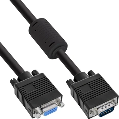 Immagine di InLine 20362 Cavo S VGA, Sub D 15PIN HD Femmina a Maschio, 3M, 1X Ferrite Nero
