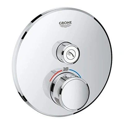 Immagine di Grohe 29118000 Miscelatore Termostatico a 1 Via, Cromo, Rotondo