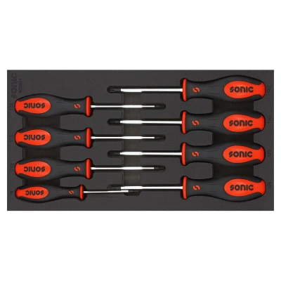 Immagine di SONIC 600824 Modulo attrezzi 8 T9, T10, T15, T20, T25, T27, T30, T40 Acciaio al cromo vanadio Torx