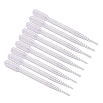 Immagine di 100 pezzi pipette contagocce di trasferimento in plastica 3ml pipetta graduata alimentazione per esperimenti laboratorio vernici acriliche disegno strumenti il trucco (3 ml)