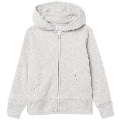 Immagine di Amazon Essentials Felpe con Cappuccio Foderate in Pile Cerniera Bambine e Ragazze, Grigio Chiaro Puntinato, 10 Anni