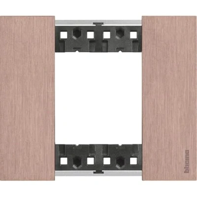 Immagine di Bticino KA4802ZM Placca per Punto Luce, Serie Living Now, in Zama, Design Innovativo con Spazio Aumentato le Funzioni, 2 Moduli, Finitura Color Rame
