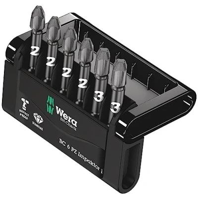 Immagine di Wera Mini Check Impaktor 3 05057692001 Kit inserti 6 parti Croce Pozidriv Tecnologia
