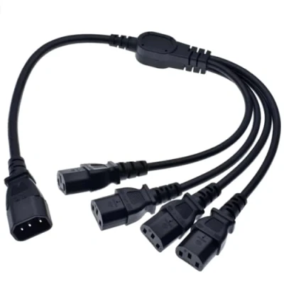 Immagine di YCYUYUFUNS PDU UPS Server C14 a 4 x C13 Y Split cavo IEC320 maschio vie femmina di prolunga alimentazione per elettrodomestici PC computer monitor luci palcoscenico