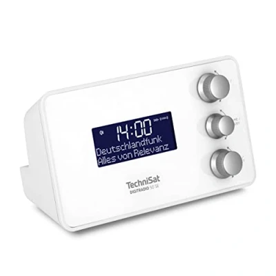 Immagine di TechniSat DIGITRADIO 50 SE Radiosveglia (DAB+/FM Tuner, display dimmerabile, sveglia con due orari programmabili, Snooze, Sleeptimer, 1,5 Watt, ingresso cuffie, ricarica USB) bianco