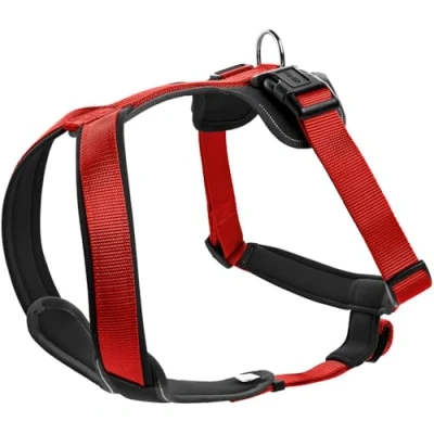 Immagine di Hunter Pettorina in neoprene per cani, nylon, con imbottitura morbida neoprene, Rosso/Nero, 81 100/XL